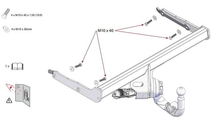 Электрический выдвижной фаркоп + электрика (проводка) для Audi A4 (B9) - Westfalia 305577900113 () цена 63 245 грн