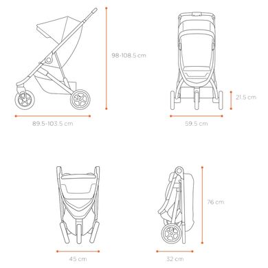 Детская коляска Thule Spring (Black/Misty Rose Melange) цена 16 999 грн