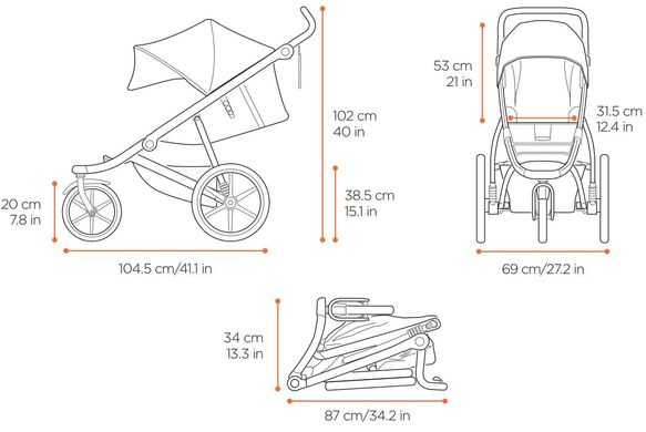Детская коляска Thule Urban Glide 2 (Aluminium/Majolica Blue) цена 32 999 грн