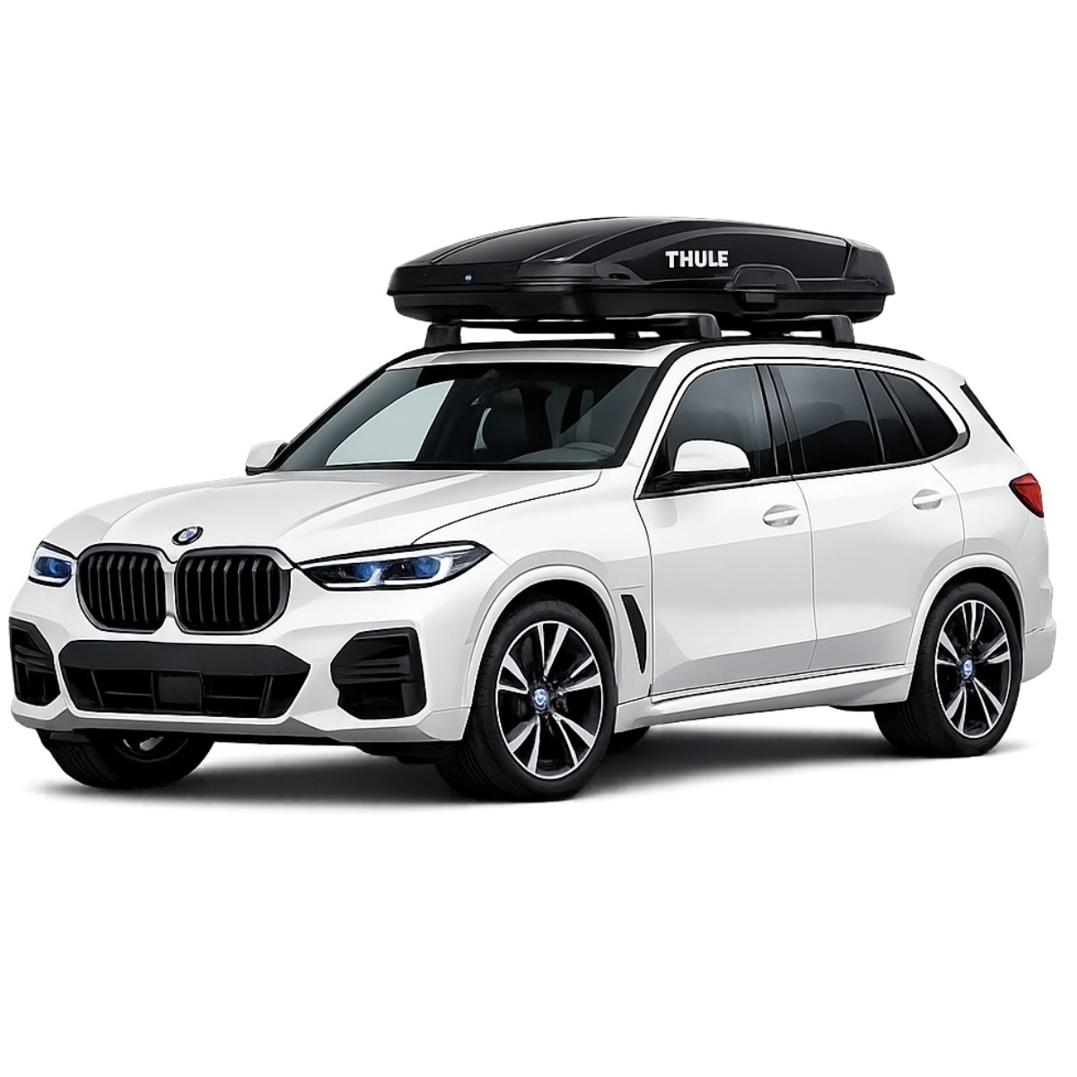 Чорний автобокс Thule на BMW X5