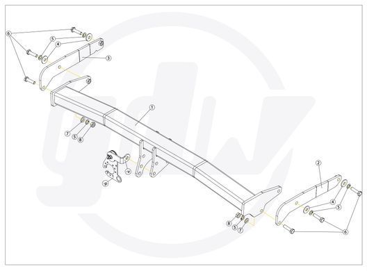 Фаркоп Volkswagen Passat B9 - GDW 2848T60