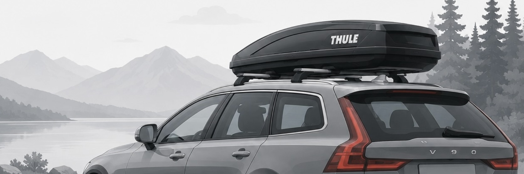 Автобокс THULE на крыше автомобиля