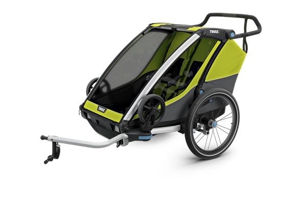 Мультиспортивный велоприцеп Thule Chariot Cab 2 (Chartreuse/Dark Shadow) цена 28 558 грн