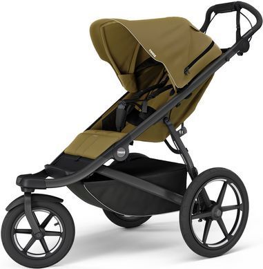 Детская коляска Thule Urban Glide 3 (Black/Nutria Green) с люлькой Bassinet (Black)