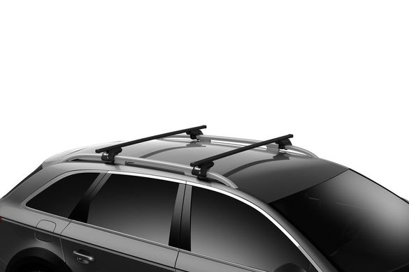 Багажник Thule Evo SquareBar для автомобілів c рейлінгами (Чорный) ціна 11 298 грн