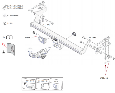 З'ємний горизонтальний фаркоп Suzuki Jimny II (A6G) - Westfalia 341067600001 () ціна 29 803 грн