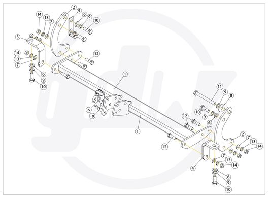 З'ємний вертикальний фаркоп Maxus Mifa 9 (CE) - GDW 2740T60 () ціна 33 902 грн