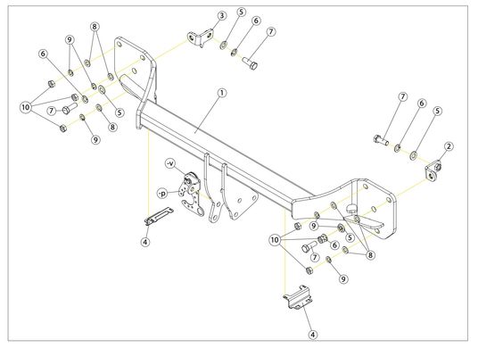 Фаркоп Mercedes EQA (H243) / EQB (X243) - GDW 2799T60 () цена 31 477 грн