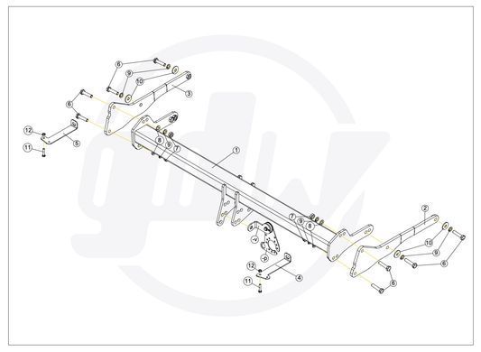 Фаркоп Audi Q3 - GDW 2984T60